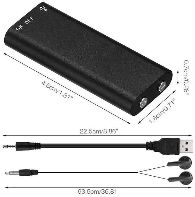 Alt view image 2 of 7 - Mini Spy Hidden Audio Recorder Voice Activated Office Listening Device 16GB US