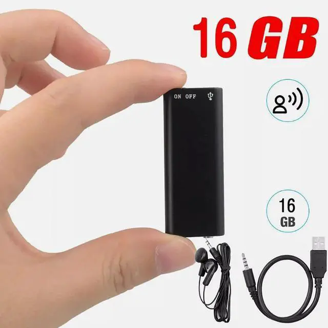 Main image of Mini Spy Hidden Audio Recorder Voice Activated Office Listening Device 16GB US