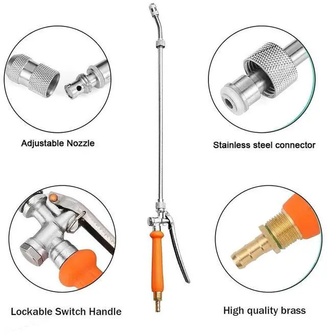 Alt view image 5 of 7 - 29'' Sprayer Wand Replacement, 3/8" Brass Barb Universal Stainless Sprayer Wand