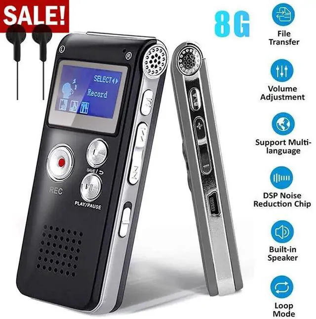 Main image of Digital Voice Recorder Mini Dictaphone Audio Sound Recorder Small Spy Lecture US