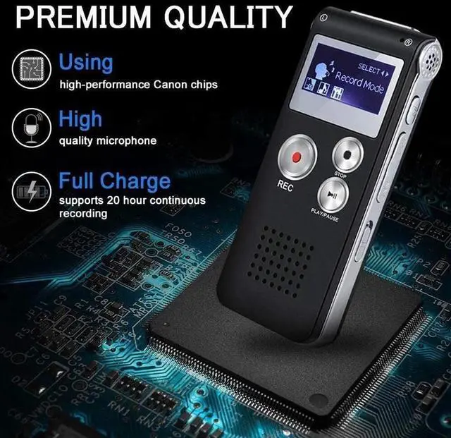 Alt view image 4 of 7 - Digital Voice Recorder Mini Dictaphone Audio Sound Recorder Small Spy Lecture US