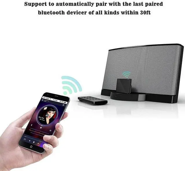 Alt view image 6 of 7 - 30 Pin Bluetooth Wireless Adapter Converter For Bose SoundDock iPhone iPod Music