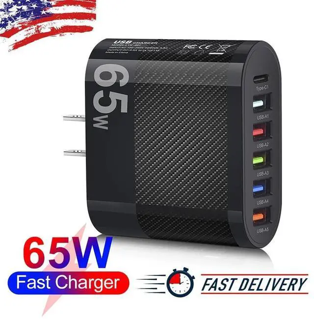 Alt view image 2 of 7 - 6 Port USB Hub Fast Wall Charger Station Multi-Function Desktop AC Power Adapter