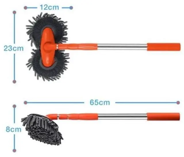Alt view image 7 of 7 - 360° Rotation Head Microfiber Car Wash Brush Cleaning Mop Auto Truck Long Handle