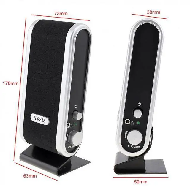 Alt view image 7 of 7 - PC Computer Speakers 2.0 Stereo USB 3.5 mm Jack Desktop Laptop Clear Sound NEW