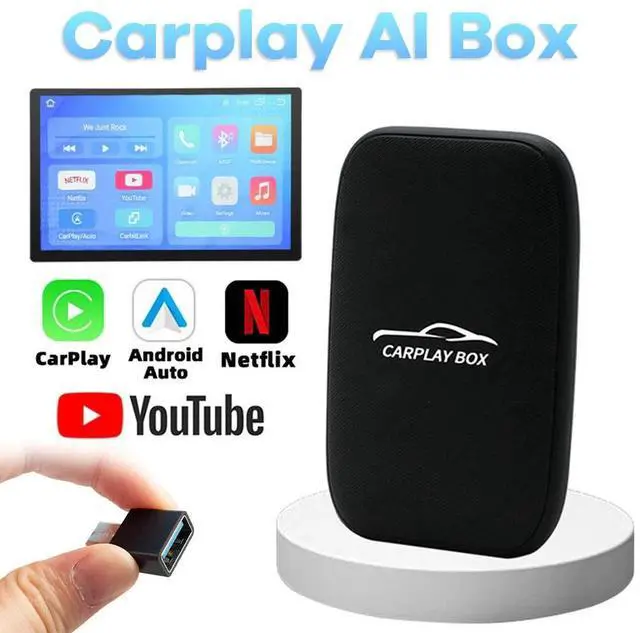 Main image of AutoSky Wireless CarPlay and Android Auto AI Box Lite for Factory Wired Car