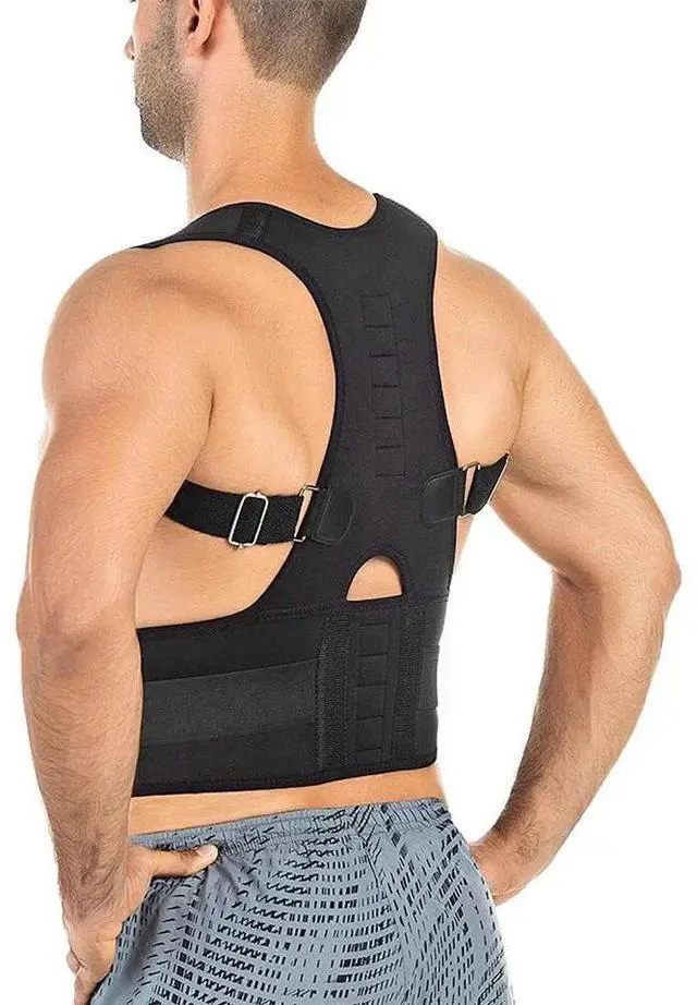 Alt view image 6 of 7 - Posture Corrector Support Magnetic Back Shoulder Brace Belt Band For Men Women XL Fits Waist Size: 35.4-40.1
