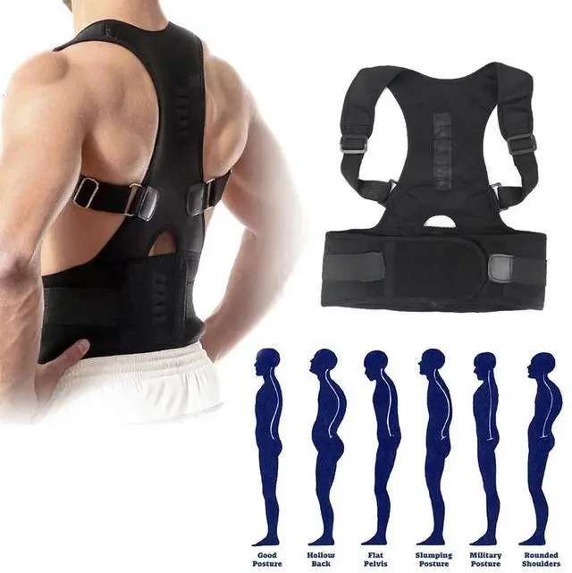 Alt view image 5 of 7 - Posture Corrector Support Magnetic Back Shoulder Brace Belt Band For Men Women XL Fits Waist Size: 35.4-40.1