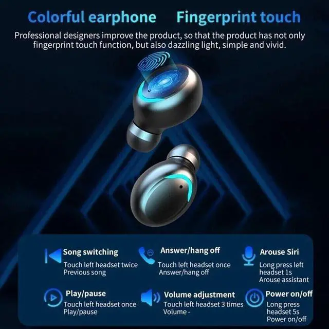 Alt view image 5 of 7 - in Ear Bluetooth headphone Wireless Earbuds Sporting Headset Premium Sound W Mic