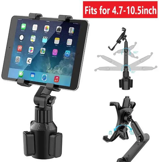 Alt view image 3 of 7 - Universal Car Mount Car Cup Holder Phone Stand For 4.7-12.9" iPhone iPad Tablet