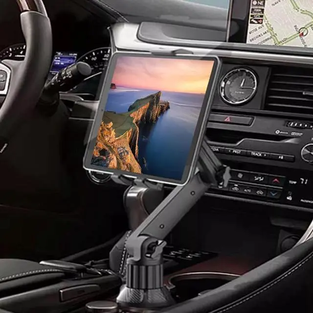 Alt view image 4 of 7 - Universal Car Mount Car Cup Holder Phone Stand For 4.7-12.9" iPhone iPad Tablet