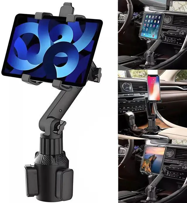 Alt view image 2 of 7 - Universal Car Mount Car Cup Holder Phone Stand For 4.7-12.9" iPhone iPad Tablet