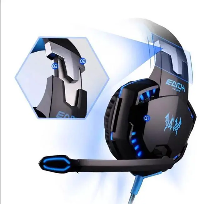 Alt view image 7 of 7 - 3.5mm Gaming Headset Mic LED Headphones Stereo Bass Surround For PC PS4 Xbox ONE