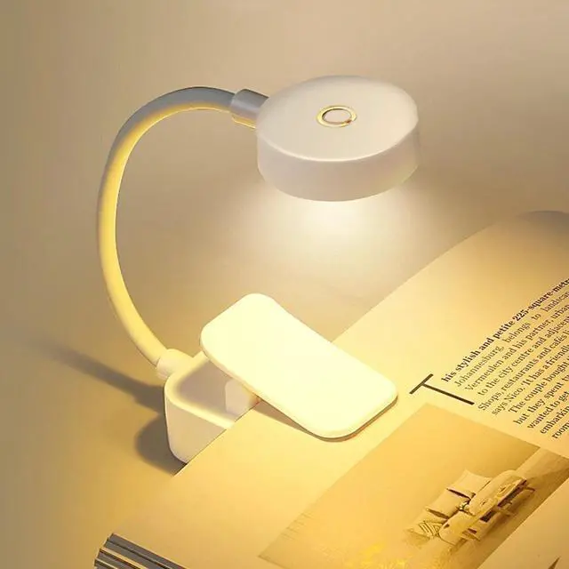 Alt view image 6 of 7 - Rechargeable Book Light Mini LED Reading Light Flexible Easy Clip Lamp Portable