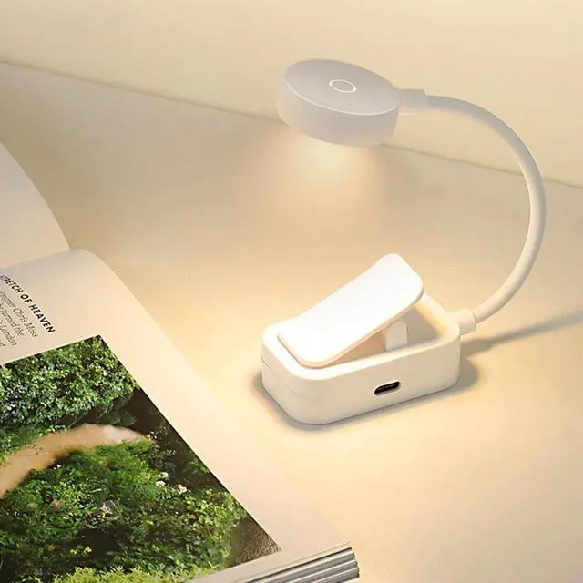 Alt view image 4 of 7 - Rechargeable Book Light Mini LED Reading Light Flexible Easy Clip Lamp Portable