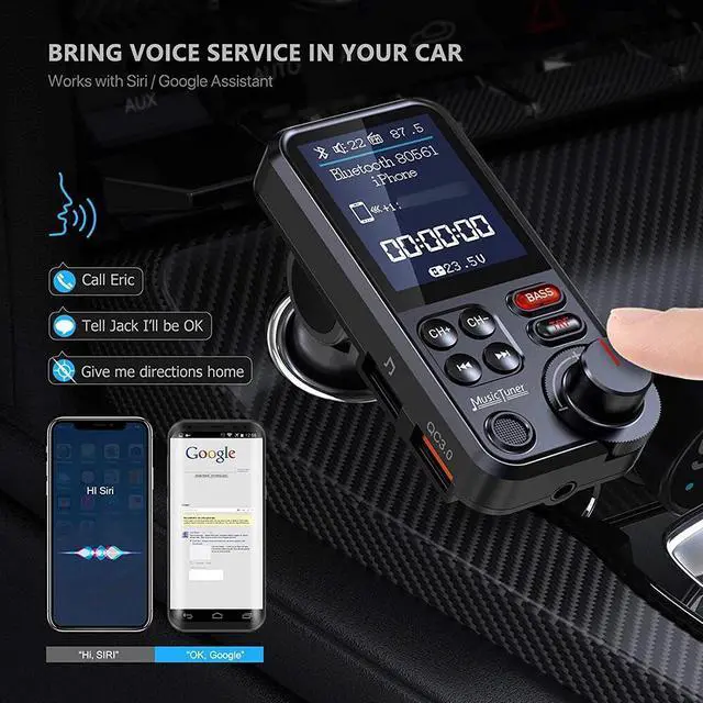 Alt view image 5 of 7 - Bluetooth Wireless FM Transmitter Car MP3 Player Radio Adapter Kit USB Charger