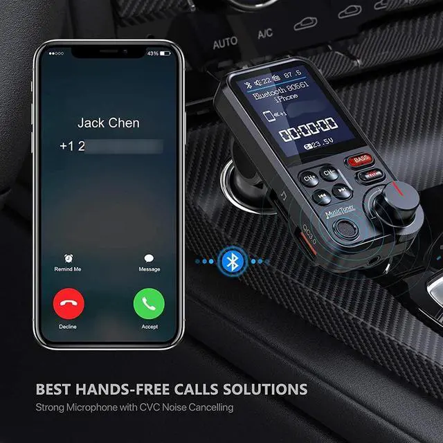 Alt view image 4 of 7 - Bluetooth Wireless FM Transmitter Car MP3 Player Radio Adapter Kit USB Charger