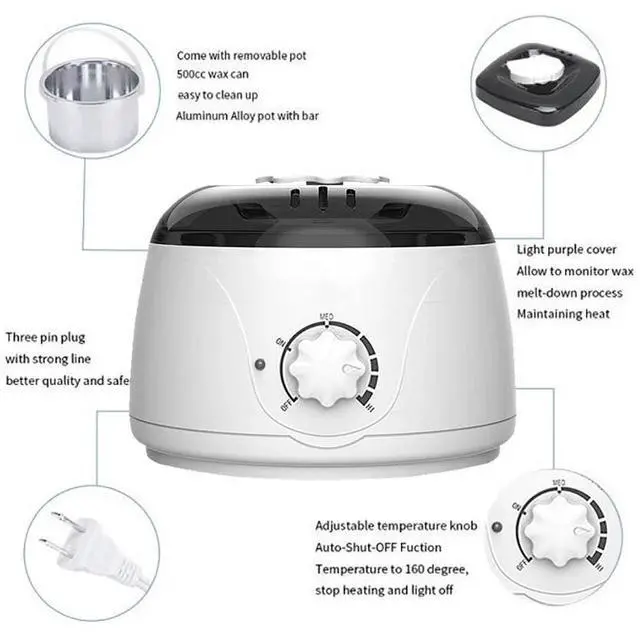 Alt view image 2 of 7 - Professional Wax Heater Warmer Hair Removal Depilatory Waxing Kit + 400G Beans