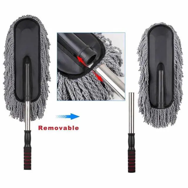 Alt view image 7 of 7 - Car Cleaning Duster Microfiber Large Home Wax Treated Plastic Handle Brush