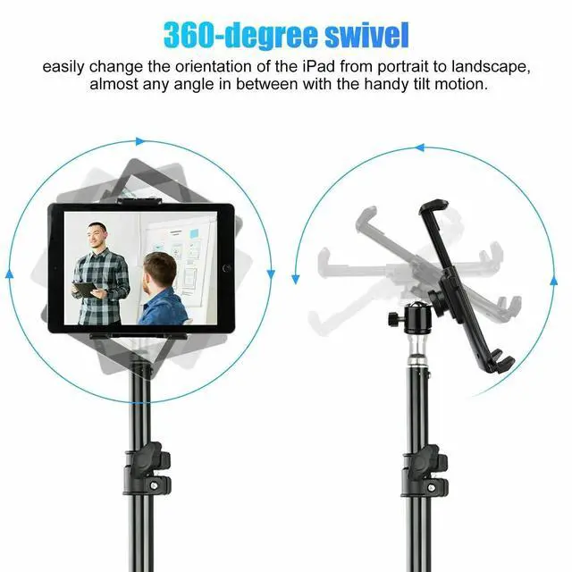 Alt view image 5 of 7 - Adjustable Tripod Stand Holder Bracket For iPad 1 2 3 7"-11" Tablet FLOOR MOUNT