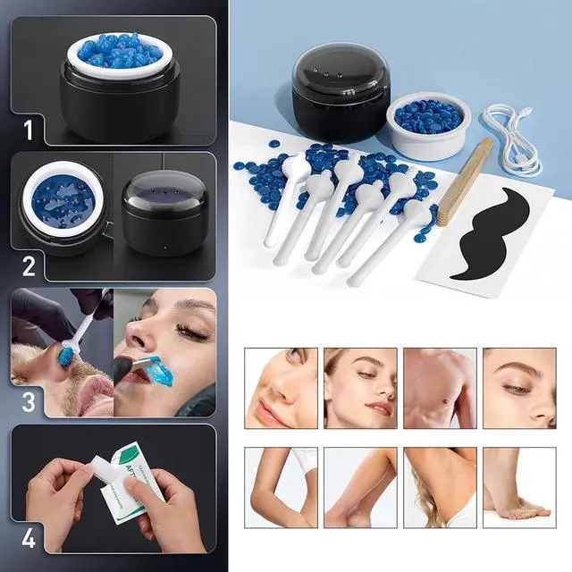 Alt view image 7 of 7 - Nose Wax Kit Hair Waxing Kit w/ Beans Ear Body Hair Removal Men Women Painless