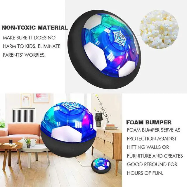 Alt view image 6 of 7 - Hover Soccer Ball Rechargeable Floating with Led Lights Indoor Air Football Game