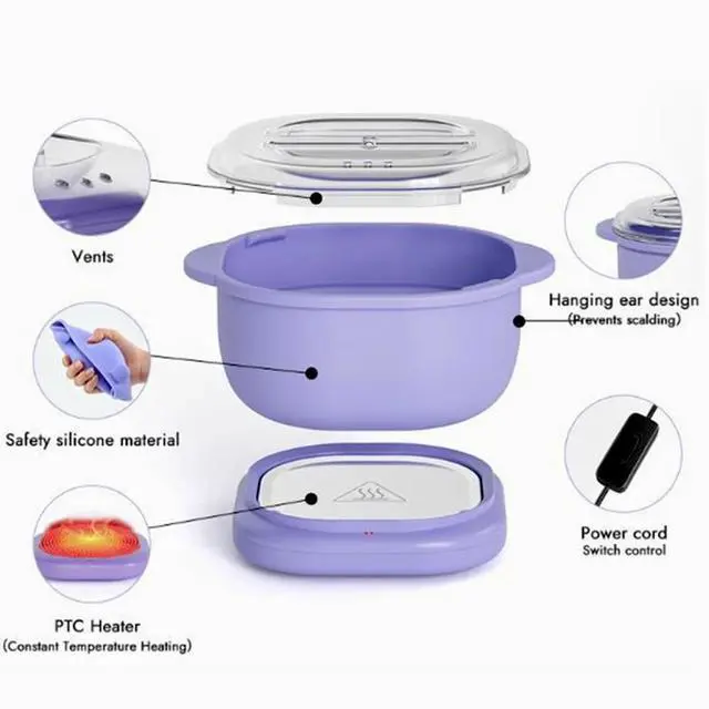 Alt view image 2 of 7 - Digital Hair Removal Waxing Kit Hot Brazilian Wax Warmer Pot for Home Skin Salon
