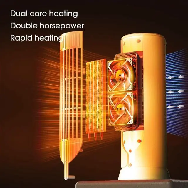 Alt view image 2 of 7 - Electric Space Heater 1000W PTC Ceramic Fast Heater Hot Air Fan Portable Indoor
