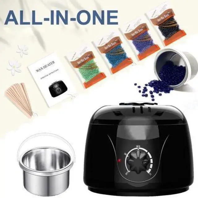 Alt view image 2 of 7 - Waxing Kit Wax Heater Warmer Machine Depilatory Wax Bean Stick Body Hair Removal