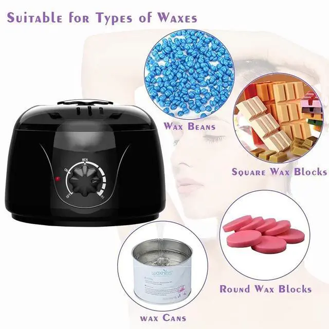 Alt view image 7 of 7 - Waxing Kit Wax Heater Warmer Machine Depilatory Wax Bean Stick Body Hair Removal