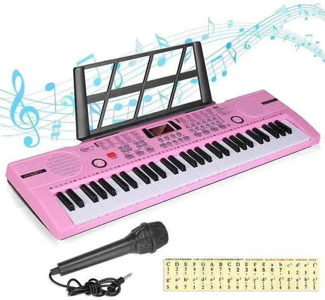 Alt view image 6 of 7 - Pink Electric Piano w/Mic Digital Music Electronic Keyboard Kids Christmas Gift