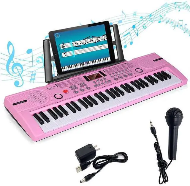 Main image of Pink Electric Piano w/Mic Digital Music Electronic Keyboard Kids Christmas Gift