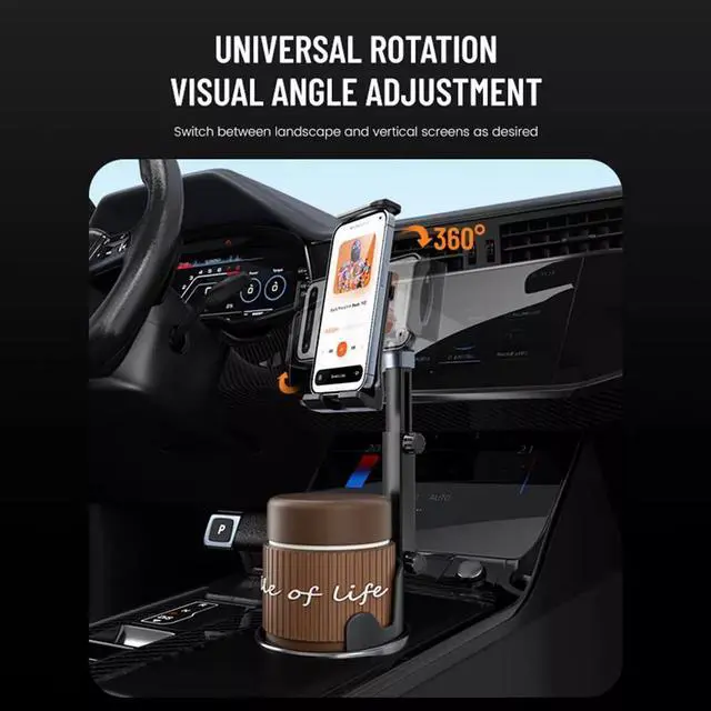 Alt view image 5 of 7 - Car Cup Holder Phone Mount Universal Auto Cell Phone Tablet Stand & Drink Expand