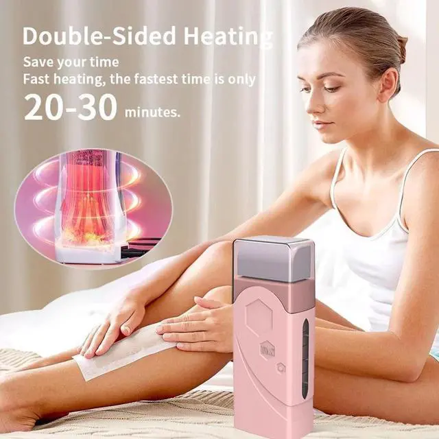 Alt view image 2 of 7 - Roll On Wax kit Waxing Warmer Wax Roller Hair Removal Body Face Leg Soft Heater