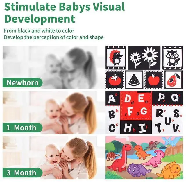 Alt view image 7 of 7 - Tummy Time Baby Mirror Infant Toys Newborn Toy Brain Development with Cloth Book
