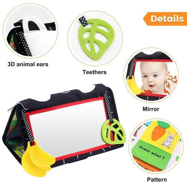Alt view image 4 of 7 - Tummy Time Baby Mirror Infant Toys Newborn Toy Brain Development with Cloth Book