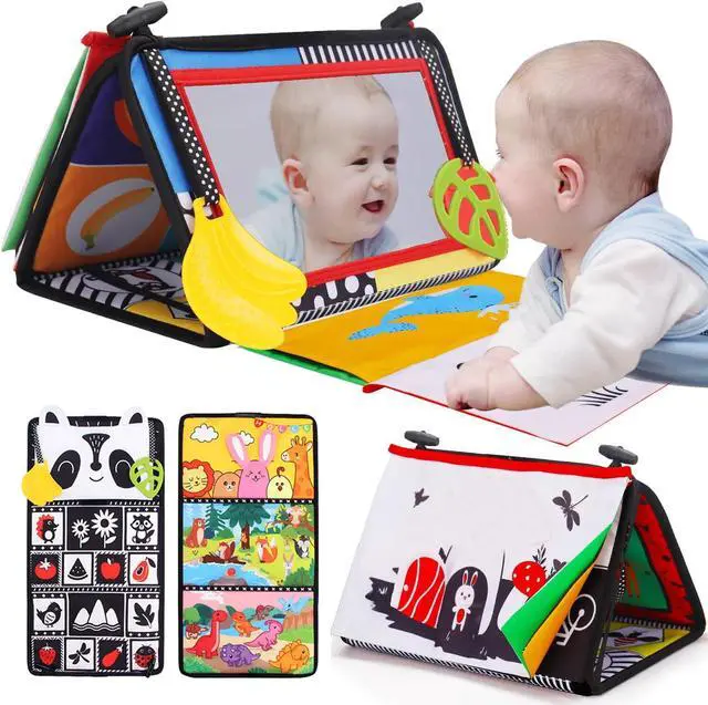 Main image of Tummy Time Baby Mirror Infant Toys Newborn Toy Brain Development with Cloth Book