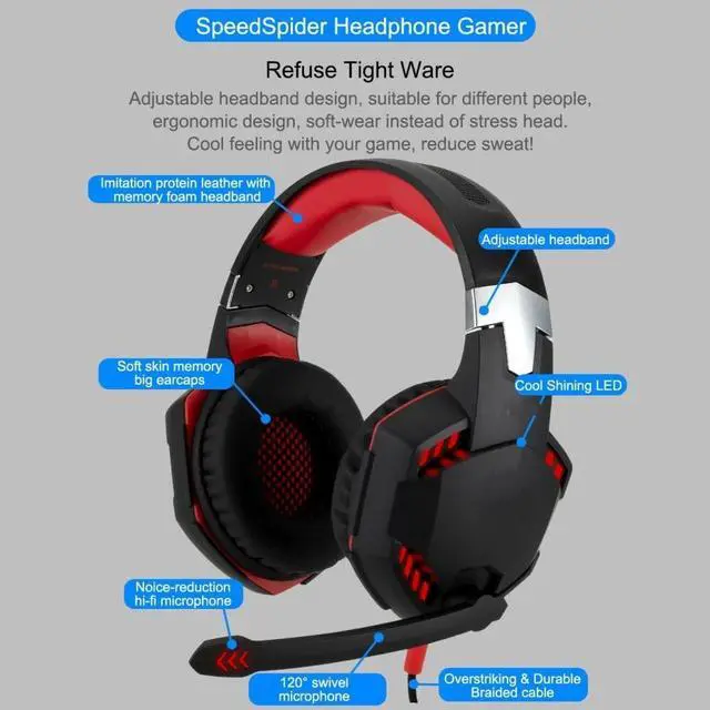 Alt view image 3 of 7 - Gaming Gamer Wired Keyboard & Mouse W/LED Backlit,Gaming Headset , Mouse Pad Set(Headset + Keyboard&Mouse)