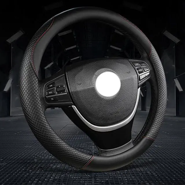 Main image of For TOYOTA 15" Microfiber Leather Steering Wheel Cover Anti slip Car Accessories