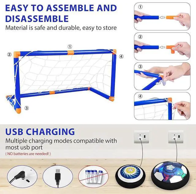 Alt view image 7 of 7 - LED Hover Soccer Ball In/Outdoor Hover Hockey Set for Kids Gift Sport Games Toy