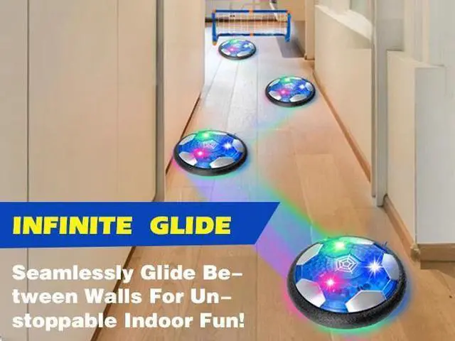 Alt view image 4 of 7 - LED Hover Soccer Ball In/Outdoor Hover Hockey Set for Kids Gift Sport Games Toy