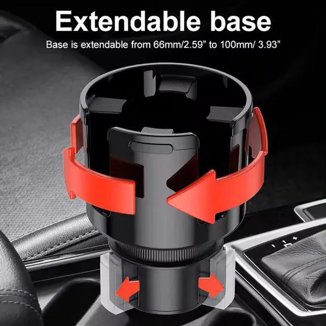 Alt view image 6 of 7 - 2In1 Car Cup Bottle Holder Expander Adapter W/ Phone Holder Adjustable Universal