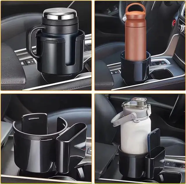 Alt view image 4 of 7 - 2In1 Car Cup Bottle Holder Expander Adapter W/ Phone Holder Adjustable Universal