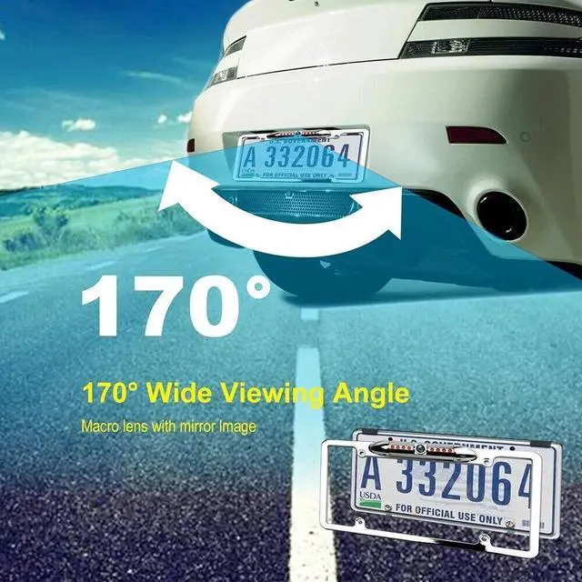 Alt view image 3 of 7 - Backup Camera License Plate Frame Rear View Reverse Cam for Auto Car Truck SUV