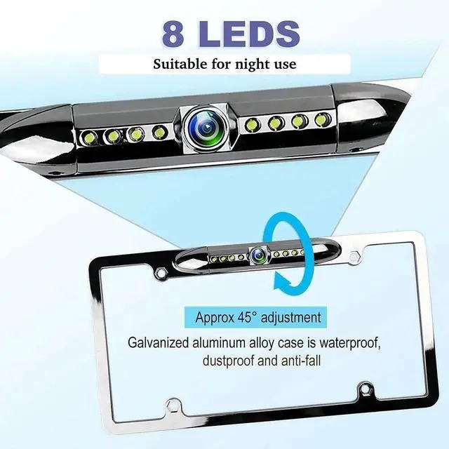 Alt view image 2 of 7 - Backup Camera License Plate Frame Rear View Reverse Cam for Auto Car Truck SUV