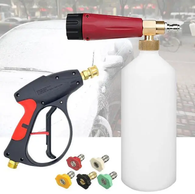 Alt view image 2 of 7 - Foam Cannon Bottle 1/4"Quick Connect Snow Gun Lance Sprayer Pressure Washer Hose