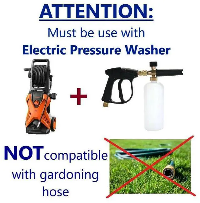 Alt view image 5 of 7 - Foam Cannon Bottle 1/4"Quick Connect Snow Gun Lance Sprayer Pressure Washer Hose