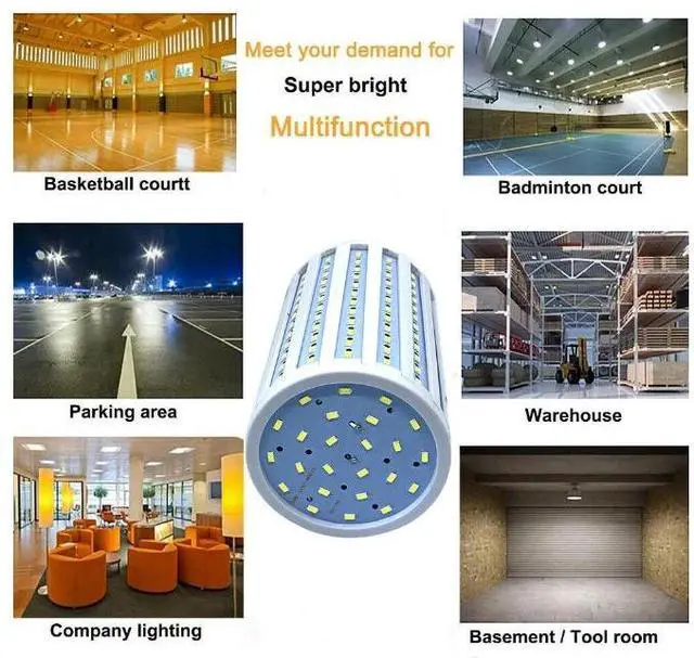 Alt view image 4 of 7 - E26 60W Corn Light E27 216-Chip Huge Bright 8000lm LED Bulb Daylight White 6000K