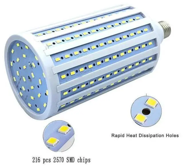 Alt view image 2 of 7 - E26 60W Corn Light E27 216-Chip Huge Bright 8000lm LED Bulb Daylight White 6000K