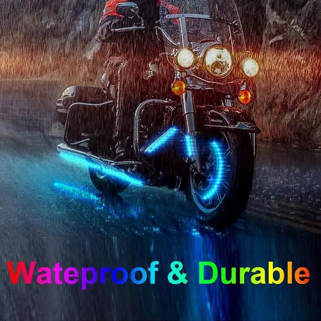 Alt view image 6 of 7 - 12PCS RGB Bluetooth Motorcycle LED Light Glow Neon Strip Kit APP Control